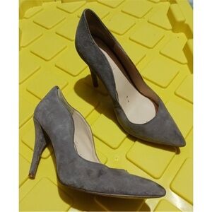Nine‎ West Gray Leather Suede Stiletto Heels, Size 7.5